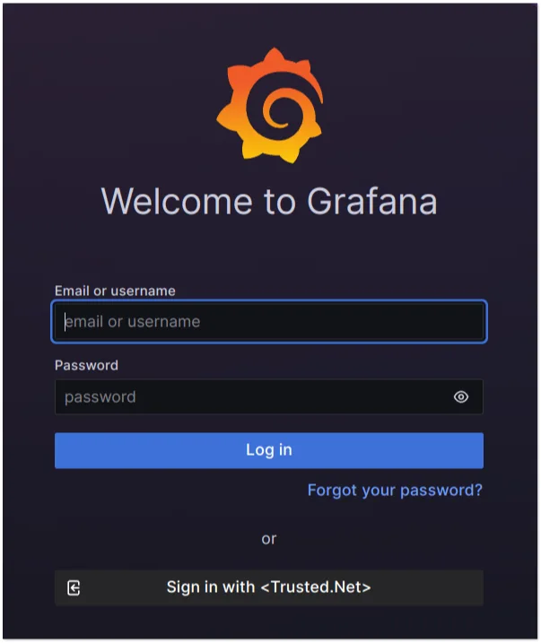 Grafana Login Widget