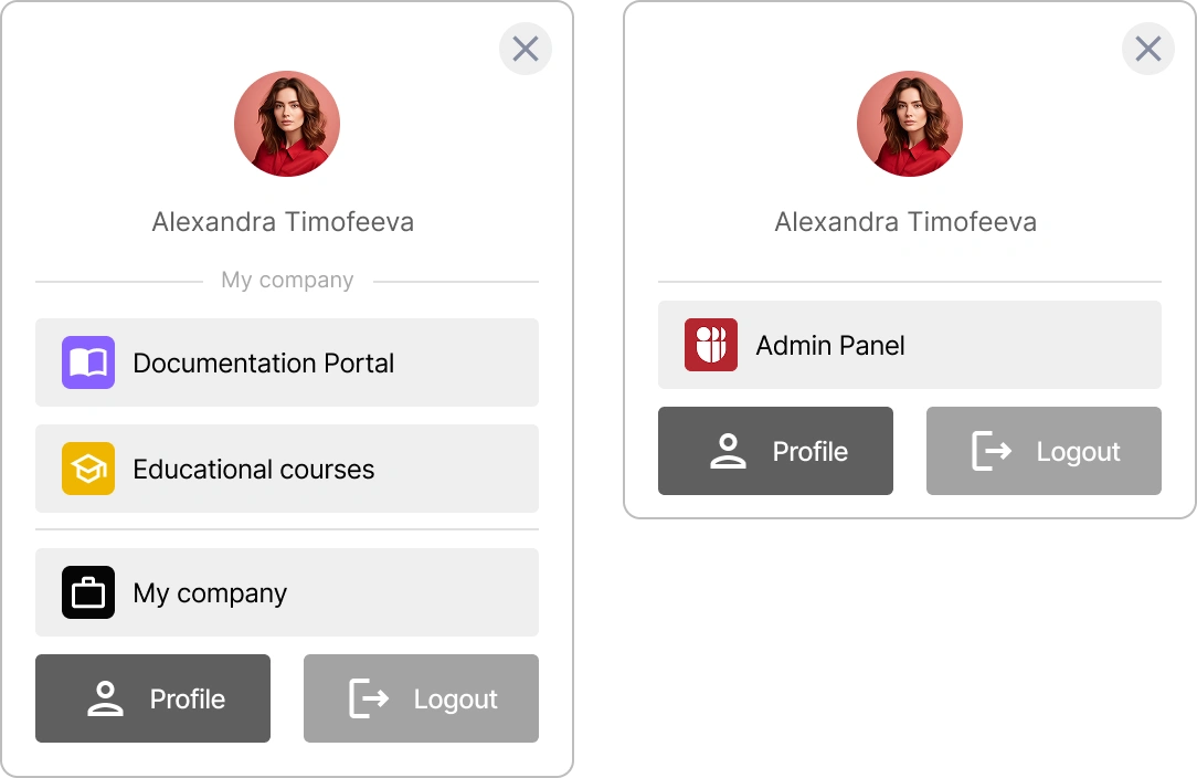 Beispiel für das Mini-Widget-Design in Encvoy ID
