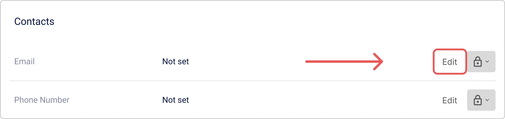 Schaltfläche zum Bearbeiten der E-Mail im persönlichen Encvoy ID-Profil