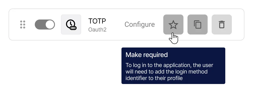 Mandatory login method in Encvoy ID user profile