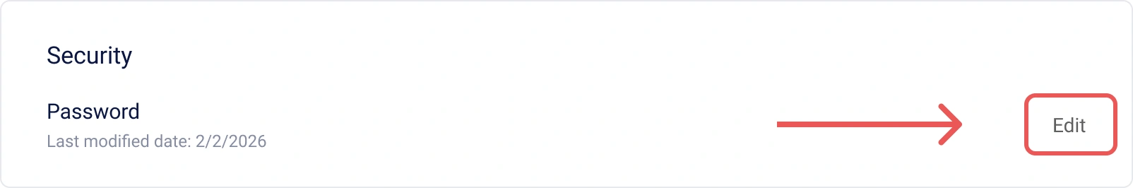 Ubicación del botón de cambio de contraseña en el perfil personal de Encvoy ID