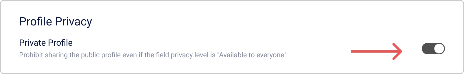 Desactivación del perfil público en el perfil personal de Encvoy ID