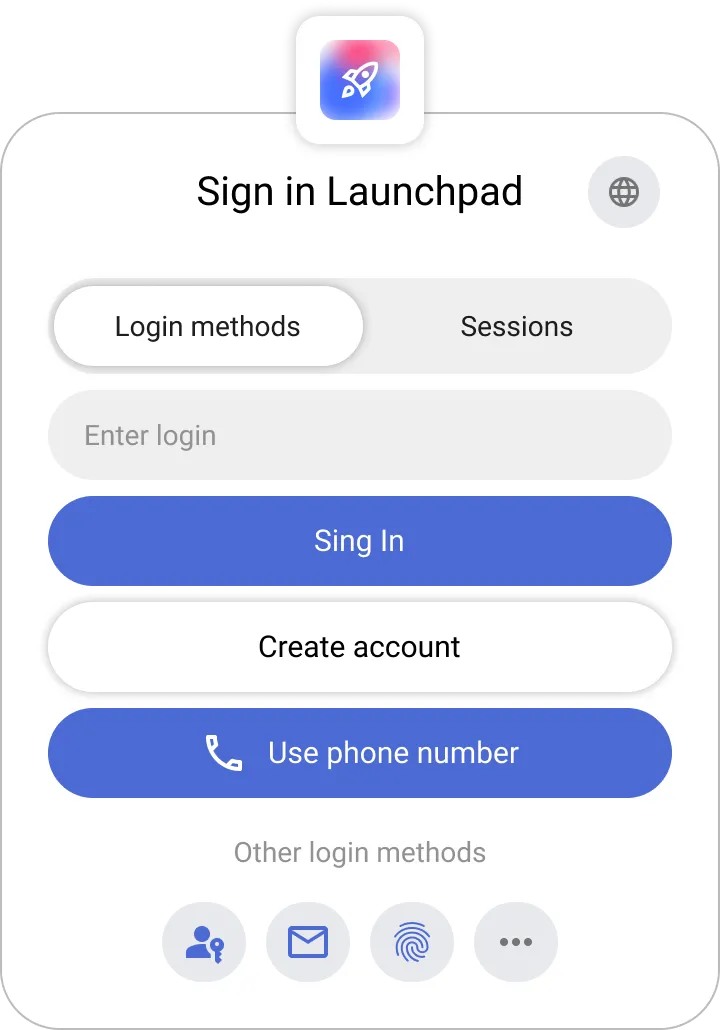 Ejemplo de widget de inicio de sesión de Encvoy ID