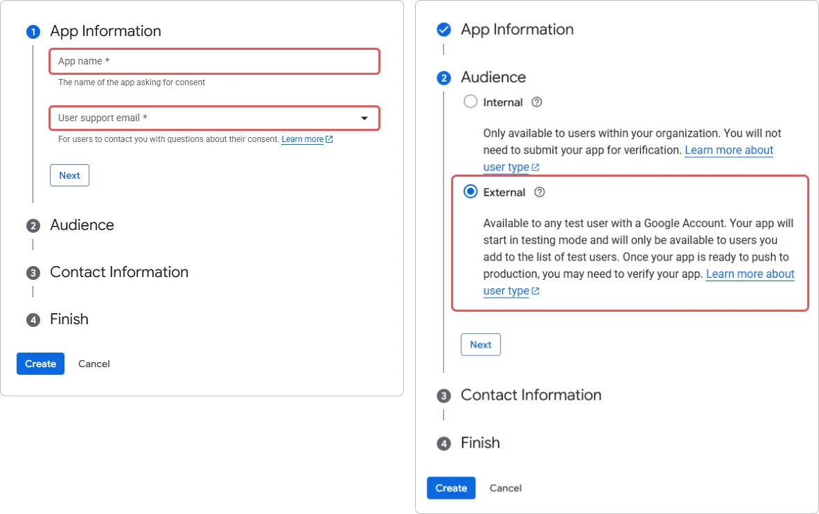 Définition du nom pour la méthode de connexion Google OAuth dans la console développeur du service