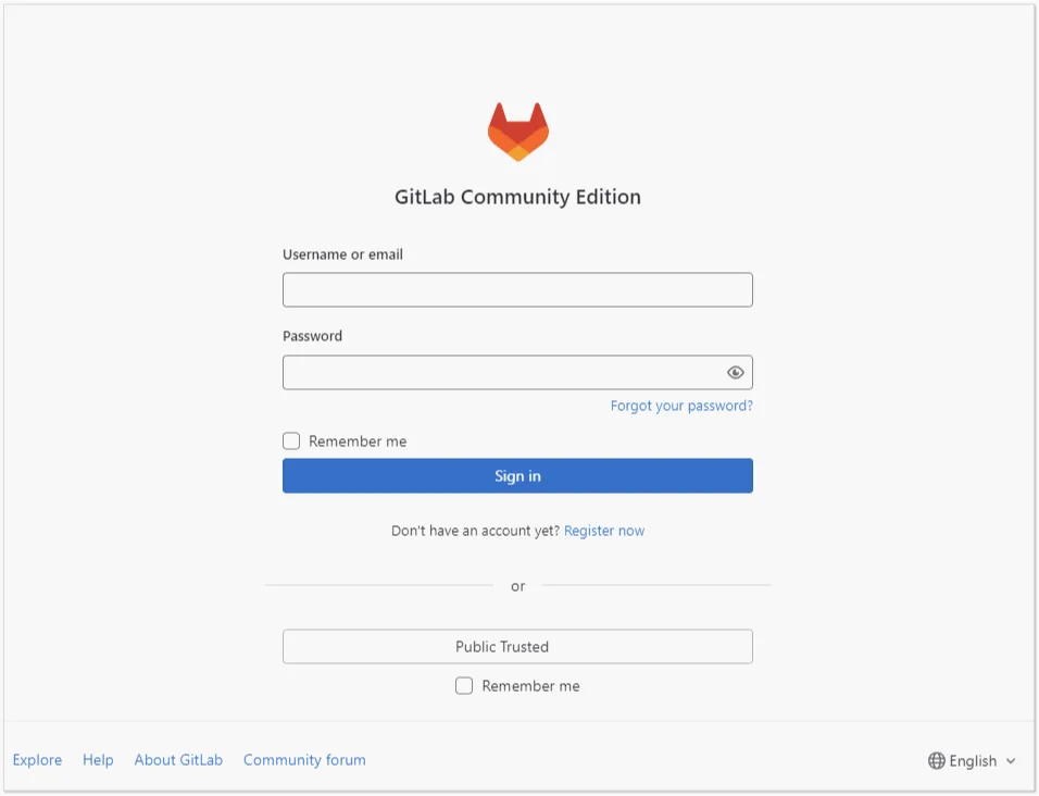 Widget de connexion GitLab