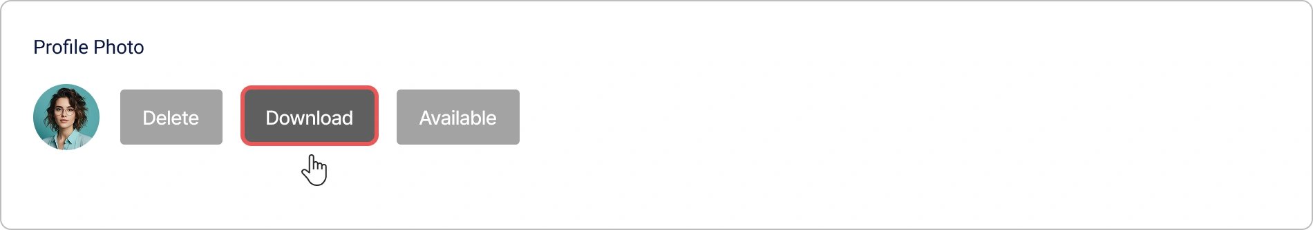 Bouton pour télécharger une photo depuis un appareil dans le profil personnel Encvoy ID