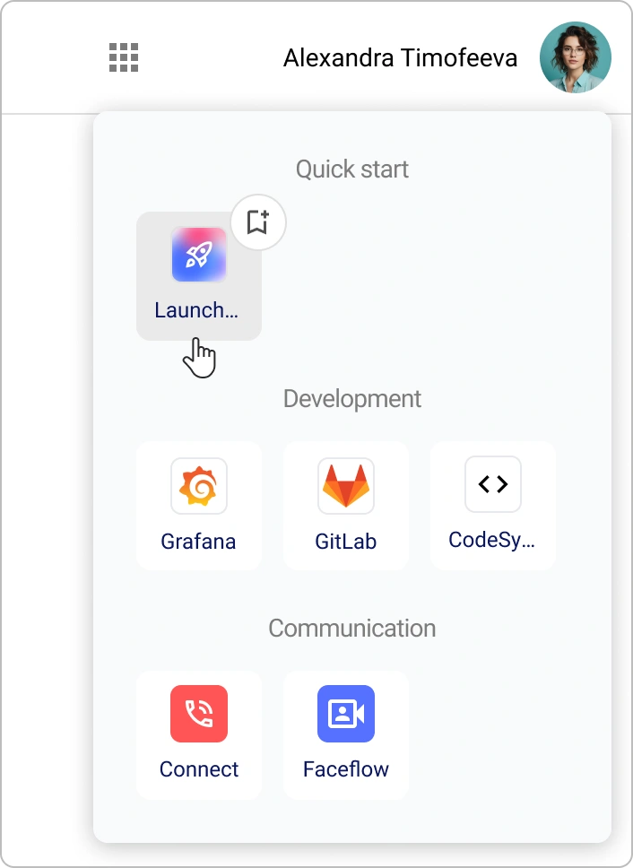 Catalogue d'applications dans le profil personnel Encvoy ID