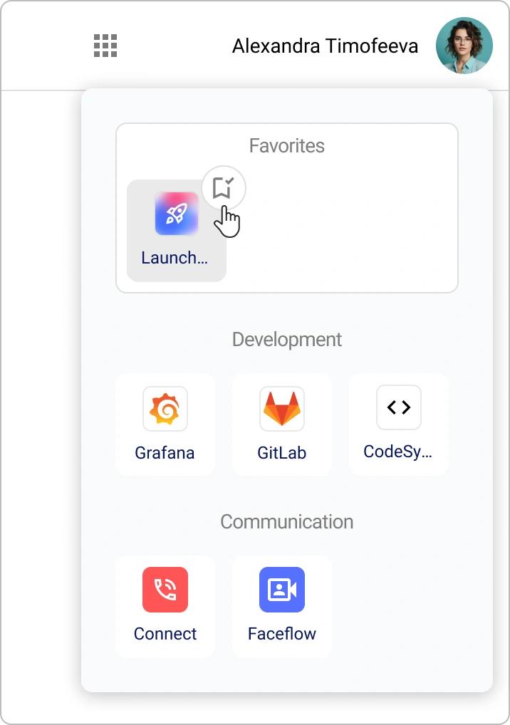 Applications favorites dans le profil personnel Encvoy ID