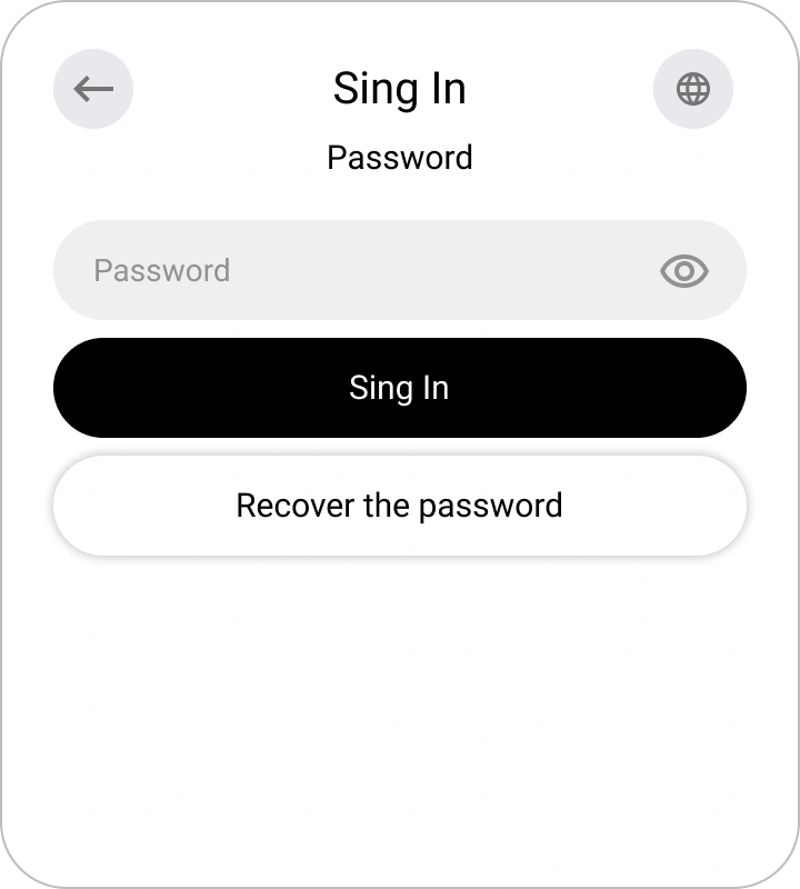 Saisie du mot de passe dans le widget de connexion Encvoy ID