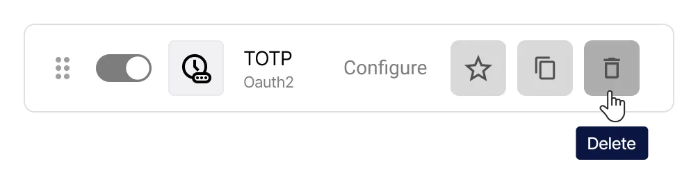 Eliminazione di un metodo di login in Encvoy ID